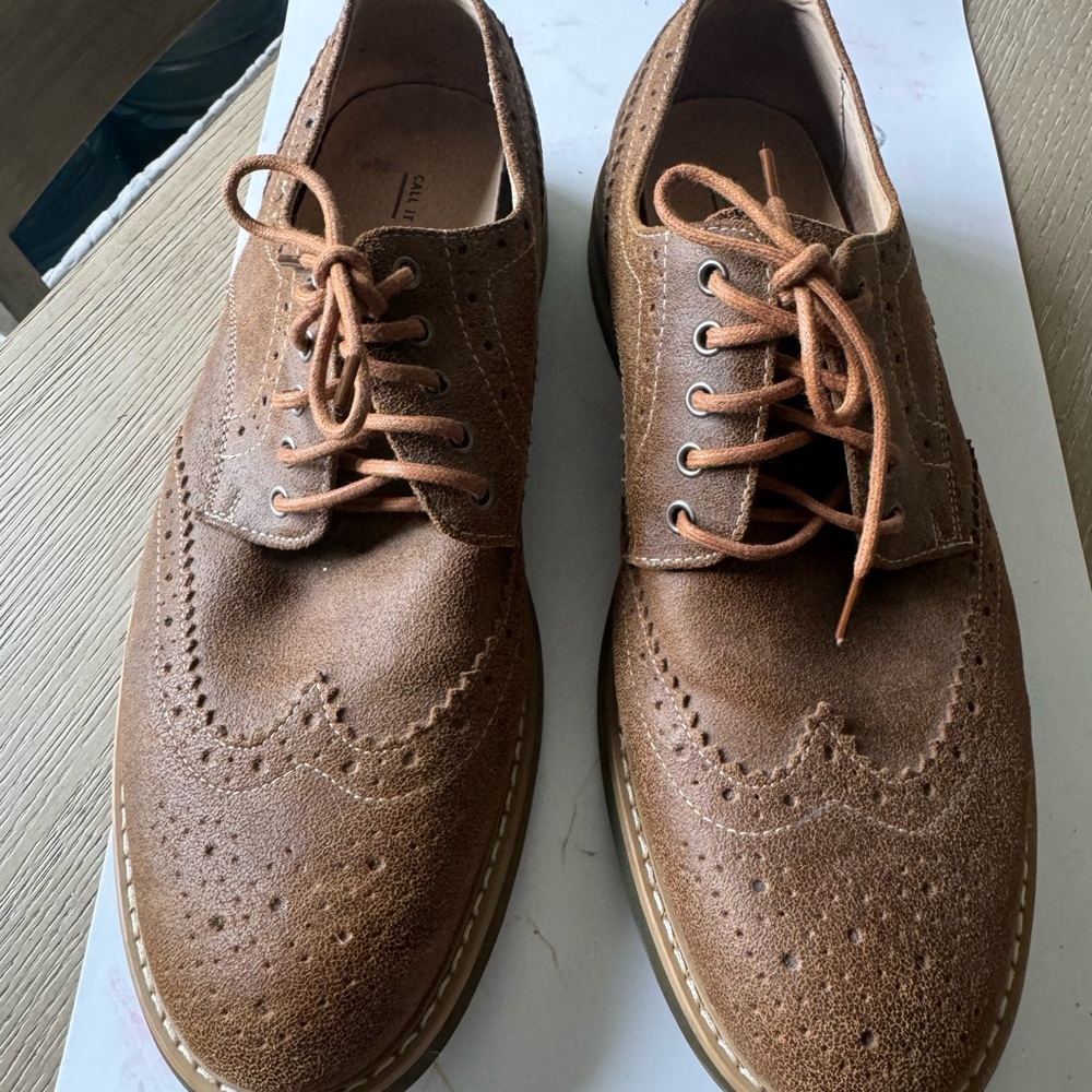 Call It Spring Tan Brogue Oxfords